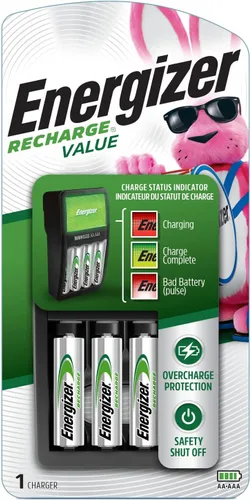 Vista 2 de Energizer Cargador de batería recargable AA y AAA + 4 pilas recargables AA NiMH + 2 pilas recargables AAA NiMH
