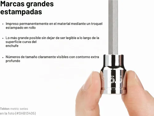 Vista 5 de TEKTON 3/8 Pulgadas de unidad x 5 mm de largo Juego de llaves hexagonales SHB13404