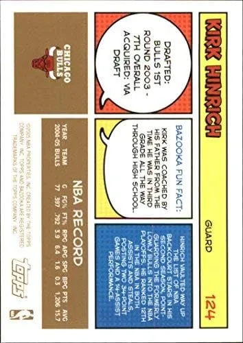 Vista 2 de Bazooka Gold #124 Kirk Hinrich NBA 2005-06 - Tarjeta de intercambio de baloncesto