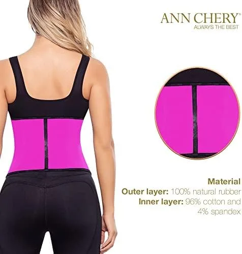 Vista 4 de Ann Chery Corsé entrenador de cintura para pérdida de peso para mujer, faja de cintura colombiana, moldeador de cuerpo de látex de 2 ganchos