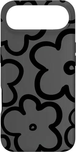 Vista 27 de Cute Flower Pattern Wildflower Charcoal Grey Black Floral Case for iPhone 17