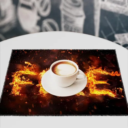 Vista 7 de Funny Fire Placemats Set of 6 Resistant Table Mats Washable Place Mats for Dinner Party Table Decoration
