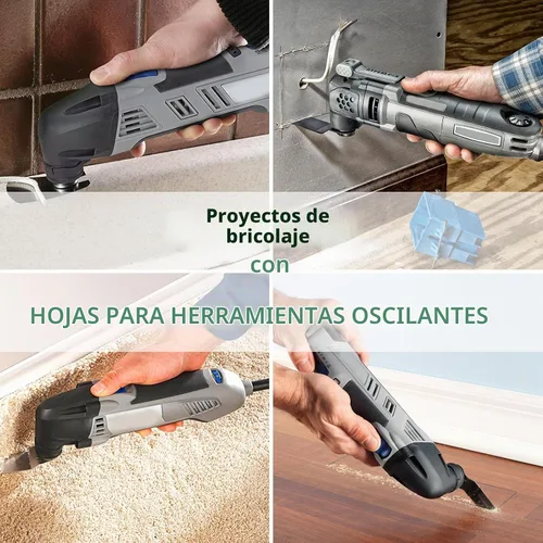 Vista 6 de AIFICUT 15 hojas de sierra oscilantes de titanio, cuchillas multiherramienta universales para clavos de metal, material duro y madera y plástico