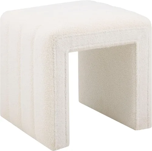 Vista 10 de Wimarsbon Silla Taburete de Tocador, Otomán Moderno de Terciopelo Teddy Reposapiés, Banco de Sofá Escabel Asiento Extra, Decoración del Hogar