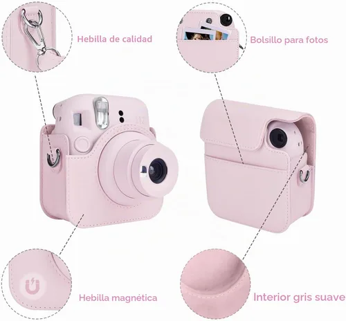 Vista 4 de Rieibi - Estuche para cámara compatible con Fuji Instax Mini 12 - Funda de transporte para cámara instantánea Fujifilm Instax Mini 12 - Funda mini