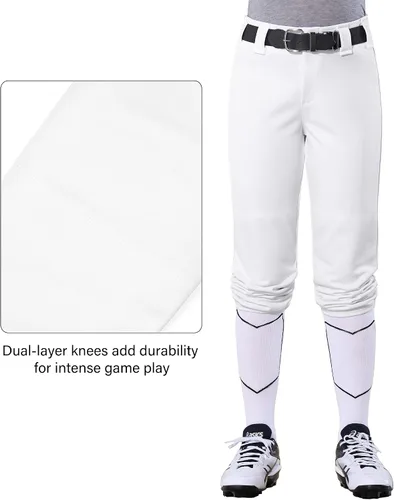 Vista 7 de Stelle Pantalones de sóftbol para niñas, pantalones de béisbol para jóvenes, pantalones de lanzamiento rápido con bolsillos, camiseta para niños