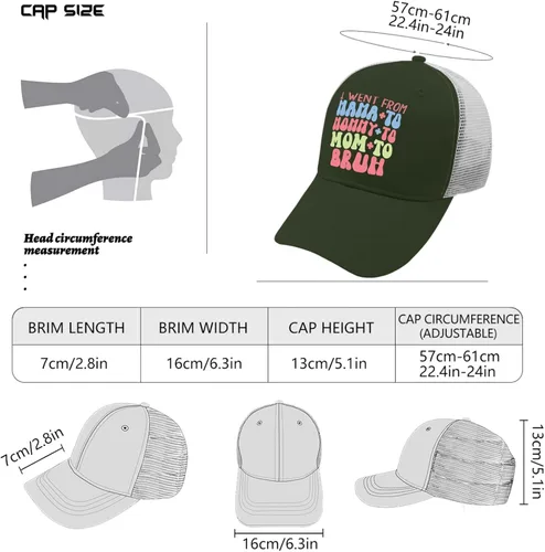 Vista 4 de devor Gorra i Went from Mama to Mommy to Mom to Mom to Bruh Baseball Cap, Funny Hat for Men