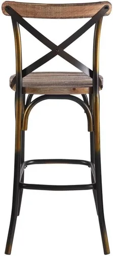 Vista 4 de Acme Silla de bar sin brazos de 43 pulgadas de alto, silla de altura de mostrador para isla de cocina, comedor, estilo de respaldo en forma de X