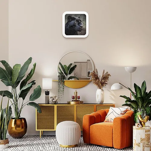 Vista 7 de 10" Square Modern Wall Clock,Animal Panther Print Kitchen Clocks Wall Battery Operated,Silent Non Ticking Unique Funny Cute Wall Clock for Living