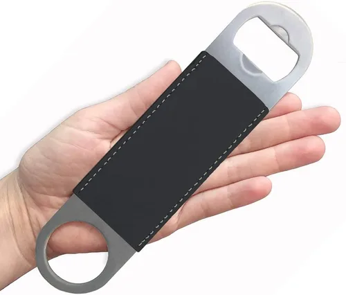 Vista 4 de LaserGram Abrebotellas, DO Doctor en Medicina Osteopática, grabado personalizado incluido (cuero sintético, negro y dorado)