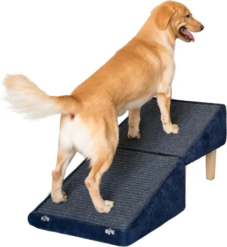 Vista 11 de Rampa para perros 3 en 1 con almacenamiento – Escaleras para mascotas para perros y gatos, suave para las articulaciones de mascotas mayores
