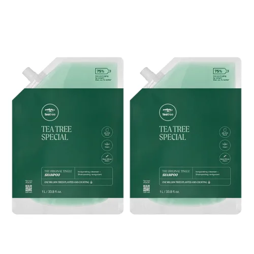 Vista 15 de Tea Tree Champú especial, limpieza profunda, refresca el cuero cabelludo, especialmente el cabello graso, para todo tipo de cabello