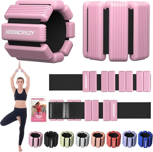 Vista 10 de Pilates - Pesas de tobillo y muñeca para mujer, juego de 2 pesas portátiles y fuertes para brazos y piernas (1 libra/2.2 libras cada una), pesas