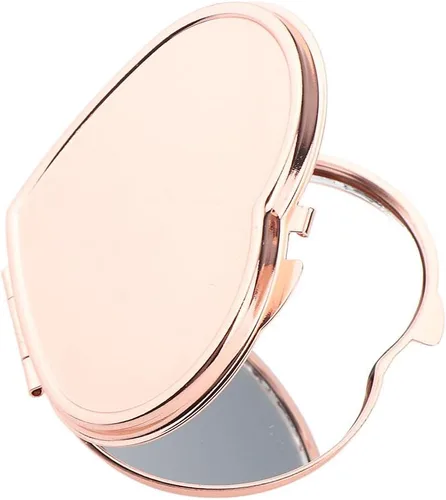 Vista 5 de DYNWAVE Monedero de espejo de maquillaje en forma de corazón para mujer, oro rosa