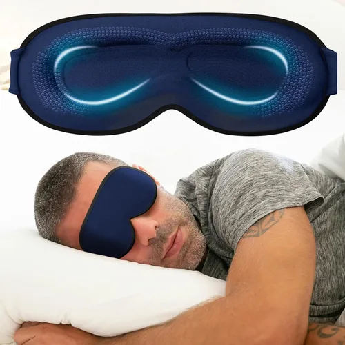Vista 10 de Máscara de Ojos con Peso para Dormir - Máscaras de Ojos para Dormir con Correa Ajustable, Cubiertas de Ojos para Extensiones de Pestañas
