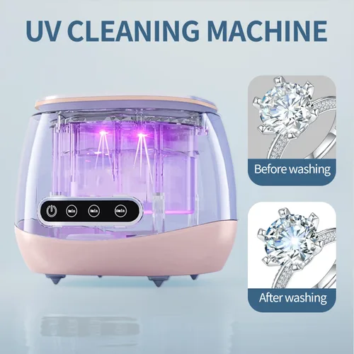 Vista 5 de Limpiador ultrasónico de retención ultrasónico de 48 kHz, limpiador ultrasónico dental, máquina de limpieza dental para dentadura con temporizador