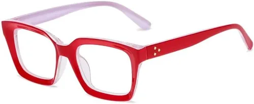 Vista 3 de yuandong Mobro - Lentes retro con bloqueo de luz azul para hombres y mujeres, montura cuadrada gruesa, lentes transparentes sin receta