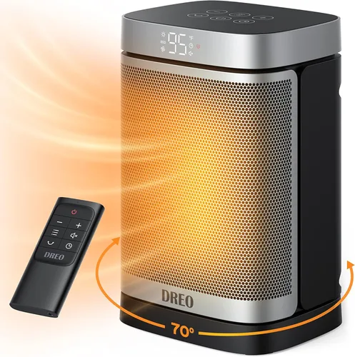 Vista 8 de DREO Calentador de espacio, calentadores eléctricos portátiles de 1500 W para uso en interiores, calentador de cerámica PTC para oficina con control