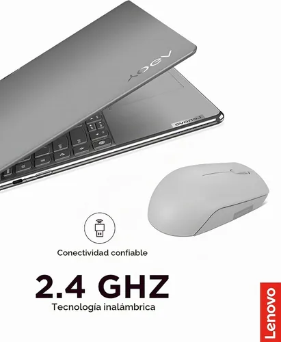 Vista 4 de Ratón inalámbrico Lenovo 300 – Ratón de computadora para PC, portátil con Windows – Diseño ambidiestro – Receptor Nano USB de 2.4 GHz – 12 meses