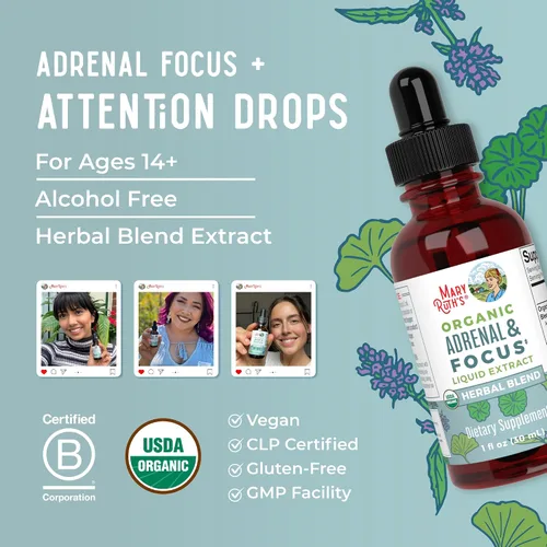 Vista 8 de MaryRuth Organics - Suplemento Nootrópico Cerebral Orgánico USDA para Adultos con Ginkgo Biloba y Astragalus Foco y Apoyo Adrenal Gotas