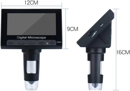 Vista 2 de Hemobllo Microscopio digital con soporte ajustable brillo aumento LED soporta idiomas para reparación y aprendizaje de placas de identificación