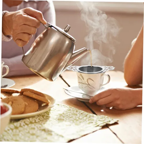 Vista 5 de Filtro de té de malla fina para café, tetera de metal, filtros de té de malla metálica suelta, filtro de embudo de té, filtro de té de metal