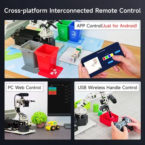 Vista 9 de Yahboom 6DOF Kit de brazo robótico de programación 3D, agarre adaptativo 3D, inteligencia incorporada, modelo de IA grande para ingenieros mecánicos
