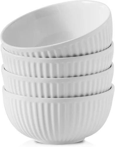 Vista 13 de HASENSE Juego de 3 cuencos pequeños de mezcla, cuencos de porcelana acanalados negros de 1.5/1/0.5 cuartos de galón para cocina, cocción, horneado