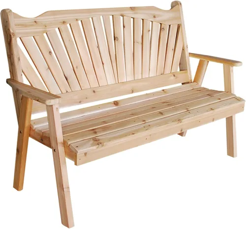 Vista 14 de Furniture Barn USA Pine - Banco de jardín Fanback de 4 pies, color negro