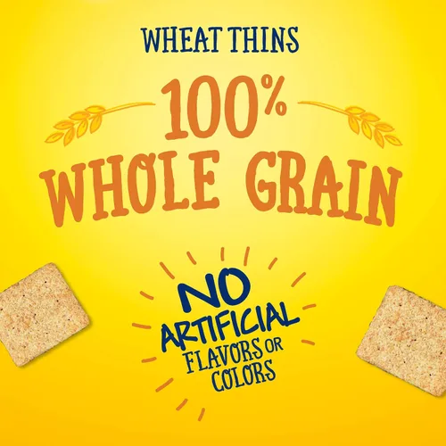 Vista 7 de Wheat Thins Galletas Integrales con un Toque de Sal de Grano Entero de Baja Sodio, 6 Cajas de 9.1 oz Cada Una