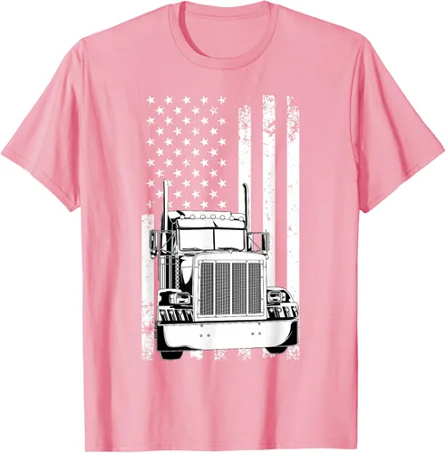 Vista 93 de Camión conductor bandera americana camionero vintage hombres mujeres regalo camiseta