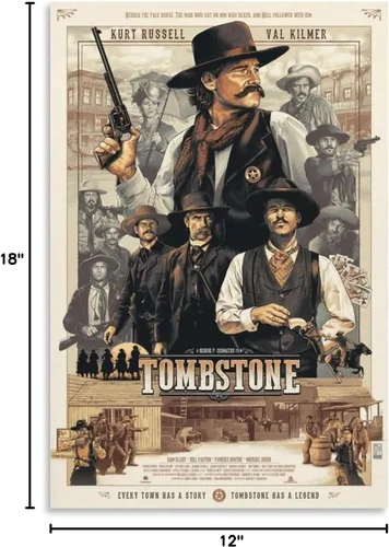 Vista 8 de Tombstone - Póster de película en lienzo para pared, diseño moderno de dormitorio familiar, decoración para habitación estética, 12 x 18 pulgadas