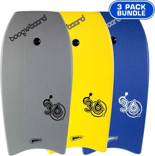Vista 2 de BoogieBoard - Bodyboard de 36 pulgadas, núcleo de Phuzion, cubierta XPE, parte inferior de HDPE, cola creciente, incluye correa para la muñeca
