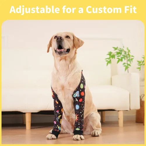 Vista 5 de LovinPet Protector de Codo para Perro Manga de Codo Anti-Lamido, Ajustable, Cómodo y Duradero Protector de Pata Delantera para Perros Medianos a