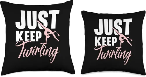Vista 3 de Just Keep Twirling Baton Twirler Baton Twirling Throw Pillow