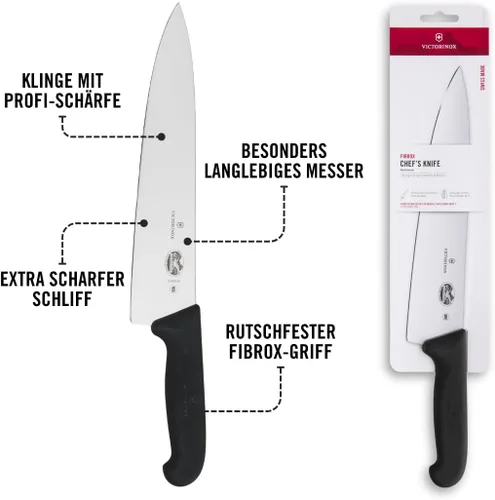 Vista 5 de Victorinox 5.2003.25 10 Inch Fibrox Pro Chef's Knife, Black, 10