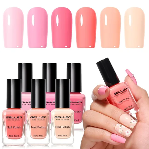 Vista 36 de GELLEN Juego de Esmalte de Uñas en 4 Colores Negro, Blanco, Gris & Base y Capa Superior, Esmalte de Uñas de Tendencia Otoño/Invierno Negro, Blanco