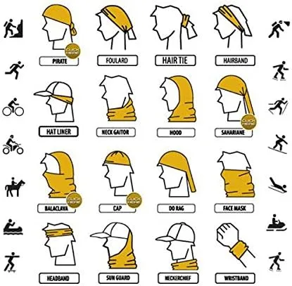 Vista 7 de Pañuelo para la cabeza sin costuras multifunción sirve como bandana balaclava cubrecuello bufanda