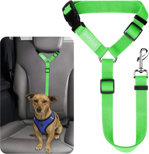 Vista 29 de BWOGUE Arnés de cinturón de seguridad para mascotas, cinturón de seguridad ajustable para reposacabezas de coche, arnés de cinturón de seguridad