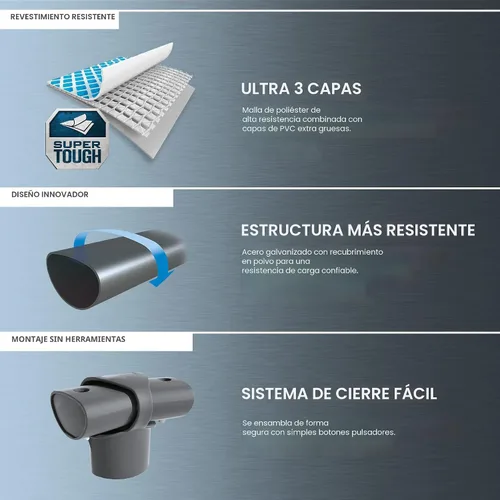 Vista 5 de Intex 18' x 9' x 52" Ultra XTR Conjunto de piscina rectangular de estructura con bomba - Piscina grande rectangular sobre el suelo para el patio