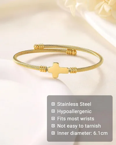 Vista 4 de Pulsera de cruz de confirmación católica regalos para adolescentes, niñas y mujeres