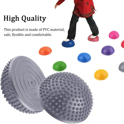 Vista 3 de VGEBY Bola de masaje semicírculo, masaje de pies, media bola, equilibrio, kit de puntas para tejido profundo (color plateado)