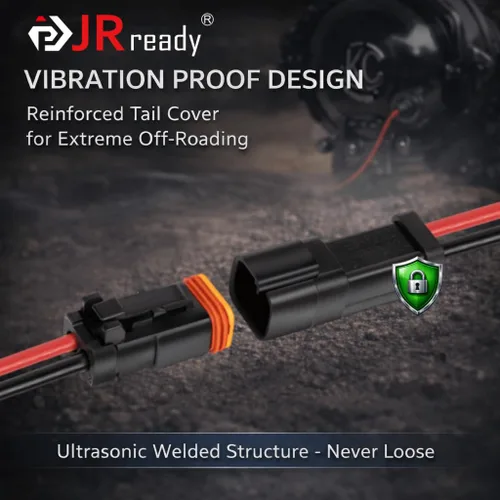 Vista 2 de JRready Deutsch - Kit de conectores de 2 pines dt Pigtail ST9019-3Sets de 2 cables impermeables automotrices con conector a tope de 12 piezas