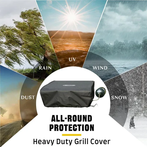 Vista 9 de Cubierta para parrilla Blackstone de 17 pulgadas de alta resistencia, tela Oxford 600D impermeable, cubierta protectora impermeable compatible