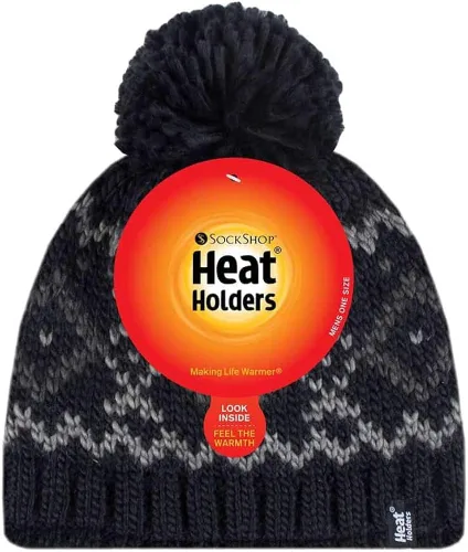 Vista 2 de HEAT HOLDERS - Gorro térmico para hombre con forro polar y pompón