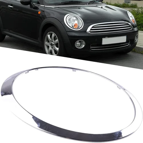 Vista 10 de Cromo conductor lado izquierdo faro Trim anillo biselCompatible con Mini Cooper 2007-2014 R56 R56 R57 R58 R59