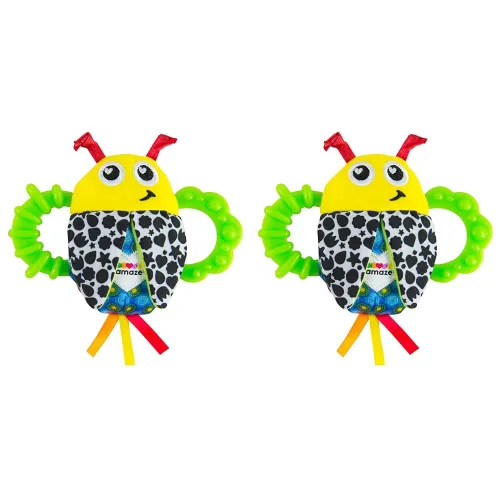 Vista 5 de LAMAZE Sonajero Bitty Bite Bug de 4.5 pulgadas (paquete de 1)