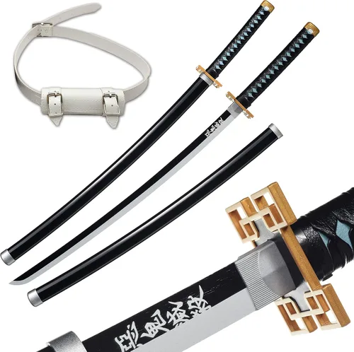 Vista 45 de ziqing Espada samurái de anime hecha a mano, espada Agatsuma Zenitsu, espada Kamado Tanjirou, espada Rengoku Kyoujurou de 41 pulgadas, varios