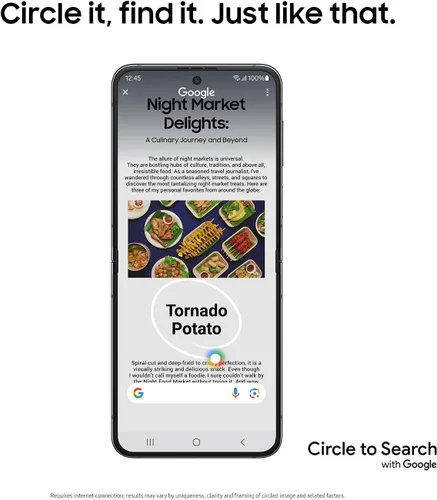 Vista 2 de SAMSUNG Galaxy Z Flip5 AI, teléfono celular de 256GB, desbloqueado, teléfono inteligente Android, diseño compacto plegable, control con una mano
