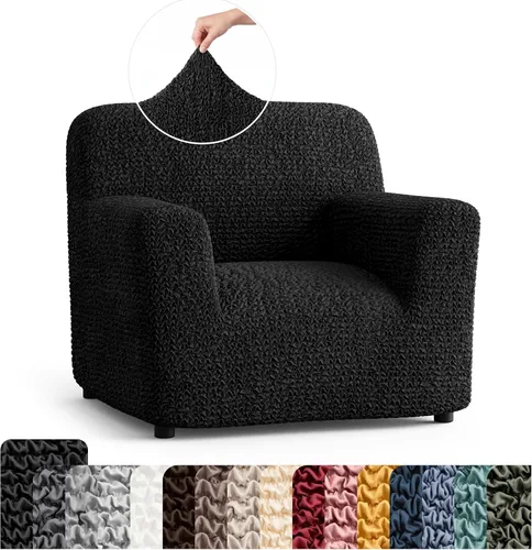 Vista 36 de PAULATO BY GA.I.CO. Funda para Silla - Funda para Sillón - Funda para Sillón - Funda de Tela Suave - Protector de Muebles Elegante de Ajuste Ceniza